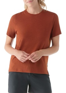 SmartWool Women's Perfect Crew Short Sleeve T-Shirt, Small, Pecan Brown