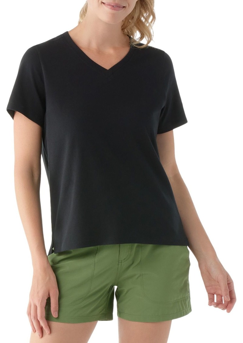 SmartWool Women's Perfect V-Neck Short Sleeve T-Shirt, XS, Black