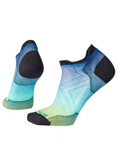 Smartwool Women's Run Zero Cushion Ombre Printed Low Ankle Sock, Large, Blue