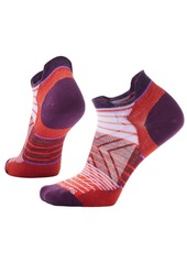 Smartwool Women's Run Zero Cushion Stripe Low Ankle Sock, Medium, Pink