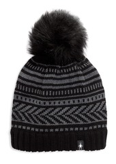 Women's Smartwool Chair Lift Beanie With Faux Fur Pom - Black