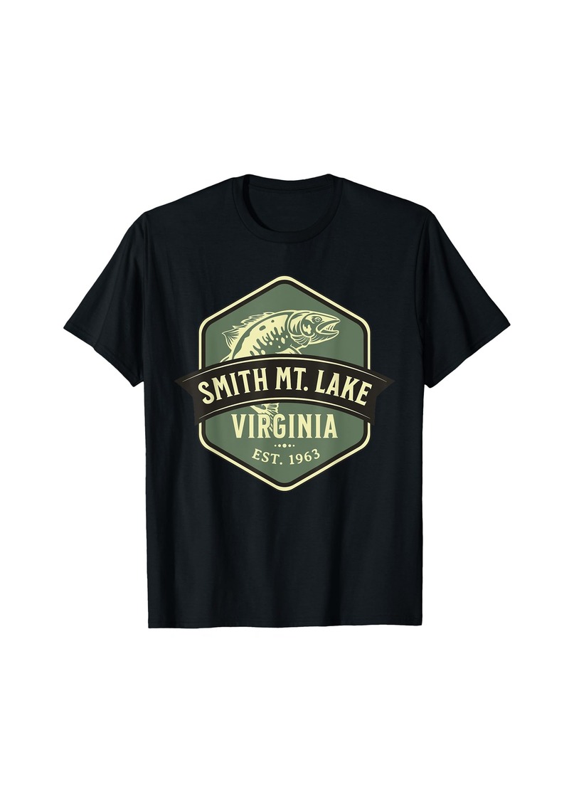 Smith Mountain Lake Virginia 1963 Fish Design T-Shirt