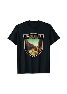 Smith Rock State Park Oregon Art Badge Vintage T-Shirt