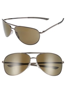 Smith Serpico Slim 2.0 65mm ChromaPop™ Polarized Aviator Sunglasses in Gunmetal/Grey Polar at Nordstrom