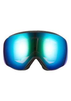 Smith Skyline 205mm ChromaPop Snow Goggles in Black/Everyday Green Mirror at Nordstrom