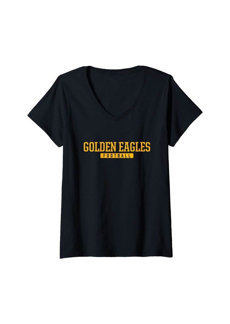 Womens Smith Golden Eagles Football HS V-Neck T-Shirt