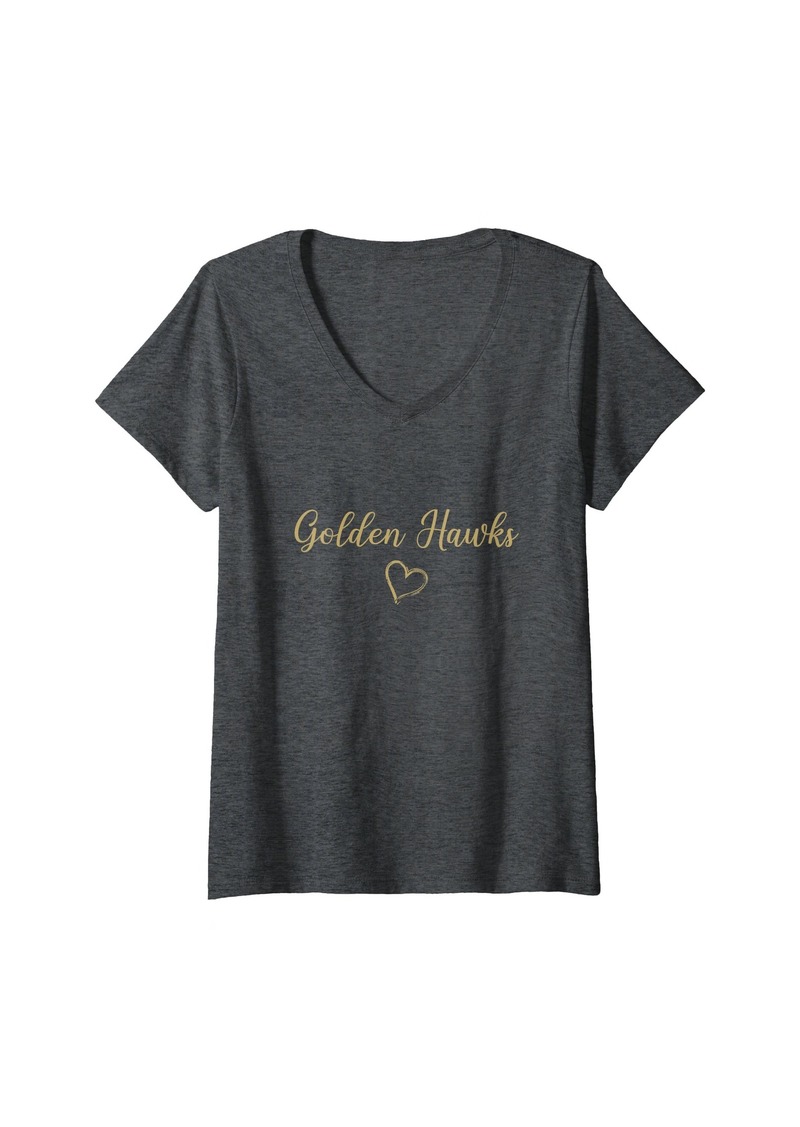 Womens Smith Golden Hawks Above  Heart V-Neck T-Shirt