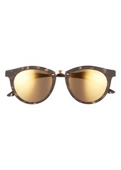 Smith Questa 50mm Mirrored Round Sunglasses in Matte Ash Tort/Gold Mirror at Nordstrom