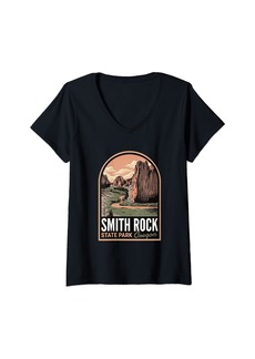 Womens Smith Rock State Park V-Neck T-Shirt