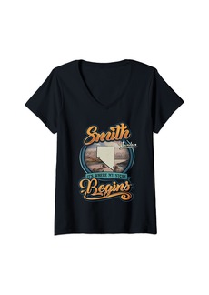 Womens Vintage Smith Nevada Hometown My Story Begins V-Neck T-Shirt