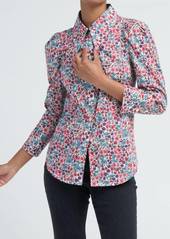 Smythe Crop Sleeve Box Pleat Shirt In Multi Floral
