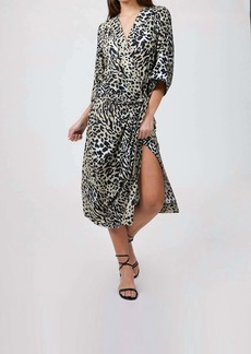 Smythe Drop Waist Kimono Dress In Leopard