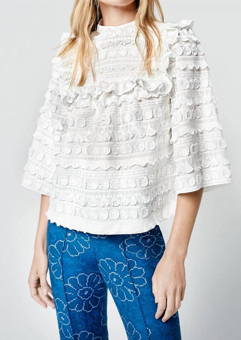 Smythe Embroidery Detail A Line Blouse In Ivory