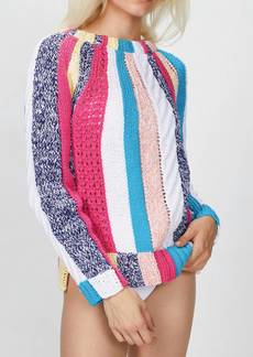 Smythe Handknit Awning Sweater In Sherbet Stripe