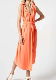 Smythe Knot Dress In Neon Coral