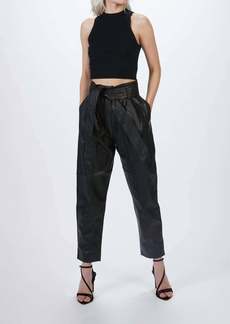 Smythe Pleated Leather Pant In Black