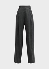 Smythe Relaxed Pleated Wool Trousers