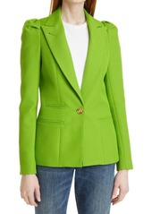 Smythe Box Pleat Puff Sleeve Blazer in Lime at Nordstrom