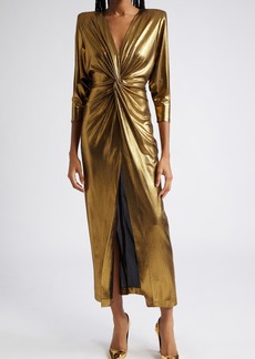 Smythe Metallic Sharp Shoulder Dress in Gold at Nordstrom Rack