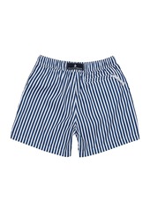 Snapper Rock Denim Stripe Comfort Lined Swim Short - Blue