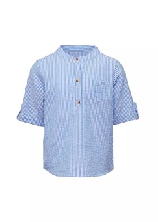 Snapper Rock Little Boy's & Boy's Striped Seersucker Henley Shirt