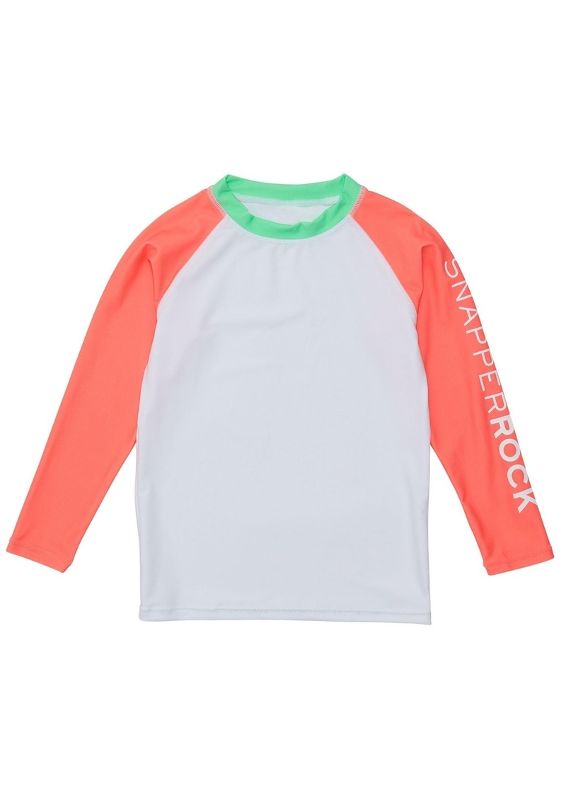 Snapper Rock Big Boys White Coral Sleeve Sustainable Rash Top - White