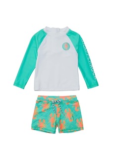 Snapper Rock Little Boys Ocean Clawed Ls Set - Green