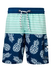 Snapper Rock Pineapple Mint Stripe Swim Trunks (Toddler, Little Boy & Big Boy)