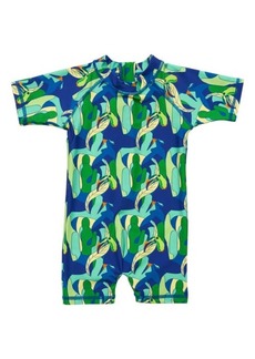 Snapper Rock Toucan Jungle Short Sleeve One-Piece Rashguard Swimsuit