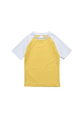 Snapper Rock Toddler, Child Boys Yellow White Sleeve Sustainable Ss Rash Top - Yellow