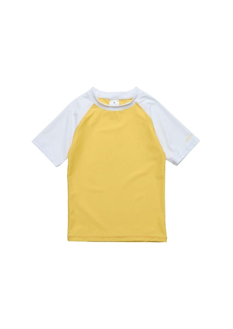 Snapper Rock Toddler, Child Boys Yellow White Sleeve Sustainable Ss Rash Top - Yellow