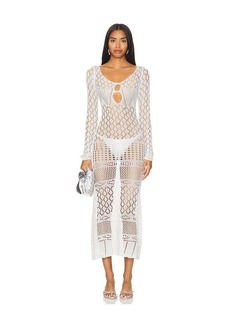 SNDYS x REVOLVE Long Sleeve Crochet Maxi Dress