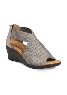 Sofft Alesha Wedge Sandal in Pewter Fabric at Nordstrom