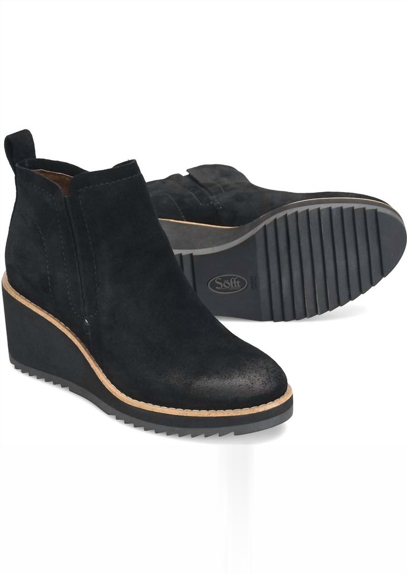 Sofft Women's Emeree Wedge Shoes In Black Suede