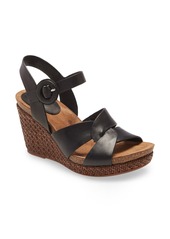 Sofft Casidy Wedge Sandal in Black Leather at Nordstrom