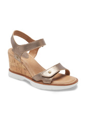 Sofft Cyndy Wedge Sandal in Gold Leather at Nordstrom
