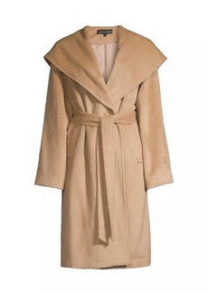 Sofia Cashmere Alpaca-Blend Hooded Wrap Coat