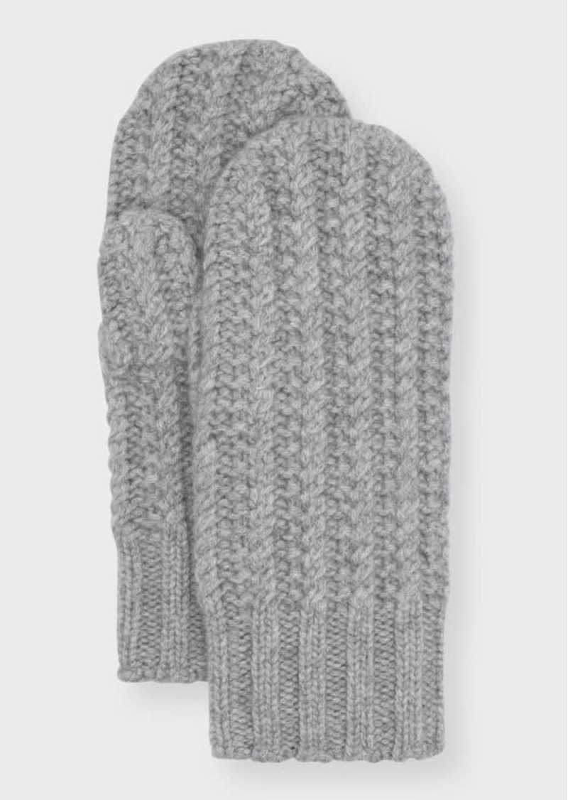 Sofia Cashmere Chunky Textured Cashmere Mittens 