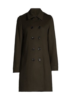 Sofia Cashmere Double-Breasted Military Coat
