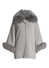 Sofia Cashmere Fox Fur-Cuff & Collar Cashmere Coat