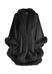 Sofia Cashmere Fox Fur-Trimmed Cashmere Cape