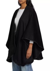 Sofia Cashmere Leather-Trim Reversible Cashmere Cape