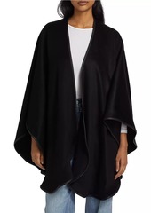 Sofia Cashmere Leather-Trim Reversible Cashmere Cape