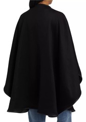 Sofia Cashmere Leather-Trim Reversible Cashmere Cape