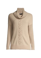 Sofia Cashmere Lurex Cable Knit Cashmere Sweater