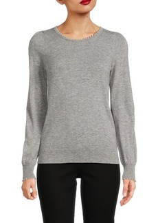 Sofia Cashmere Pearl Studded Cashmere Sweater