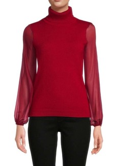 Sofia Cashmere Silk & Cashmere Turtleneck Sweater