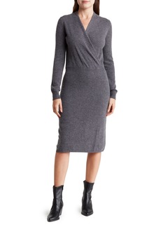 Sofia Cashmere Long Sleeve Cashmere Sweater Dress in Medium Charcoal at Nordstrom Rack