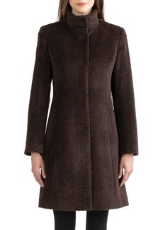 Sofia Cashmere Stand Collar Shaped Alpaca & Wool Blend Coat