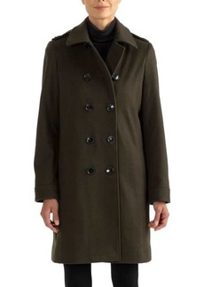 Sofia Cashmere Wool & Cashmere Double Breasted Military Coat